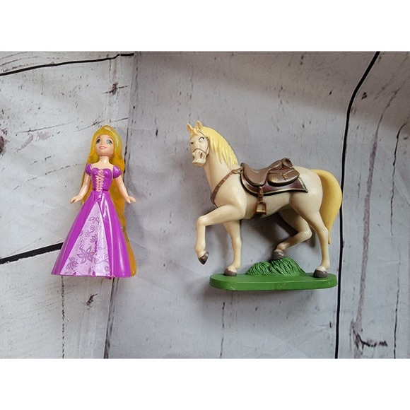 Disney | Toys | Disney Rapunzel Tangled Maximus Toy Figures Cake Toppers Lot Of 2 Pvc | Poshmark